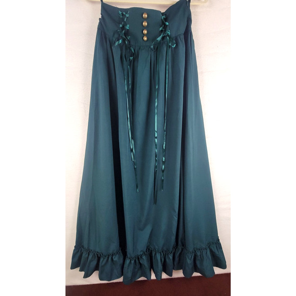 Scarlet Darkness Steampunk Gothic Maxi Skirt Women’s Small Teal Green Witchy - Picture 1 of 11